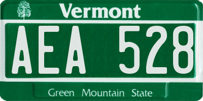 VT license plate AEA528