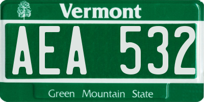 VT license plate AEA532