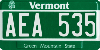 VT license plate AEA535