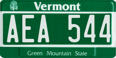 VT license plate AEA544