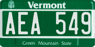 VT license plate AEA549