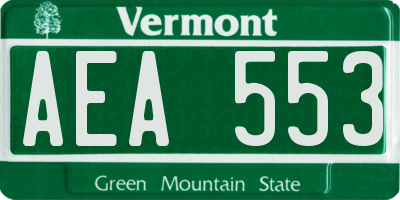 VT license plate AEA553