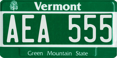 VT license plate AEA555