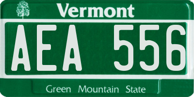 VT license plate AEA556