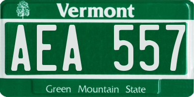 VT license plate AEA557