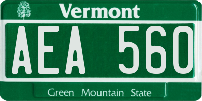 VT license plate AEA560