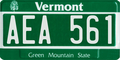 VT license plate AEA561