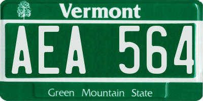VT license plate AEA564