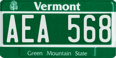 VT license plate AEA568