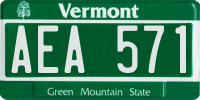 VT license plate AEA571