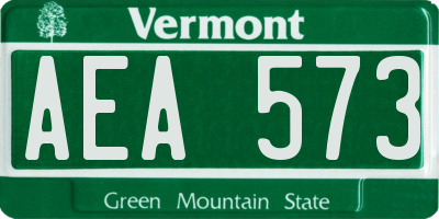 VT license plate AEA573