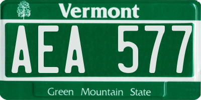 VT license plate AEA577
