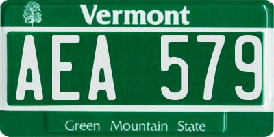 VT license plate AEA579
