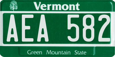VT license plate AEA582