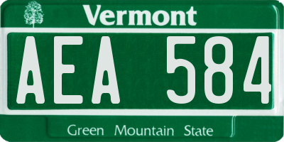 VT license plate AEA584