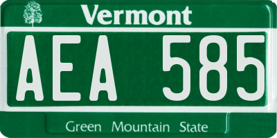 VT license plate AEA585