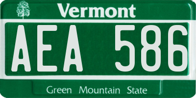 VT license plate AEA586