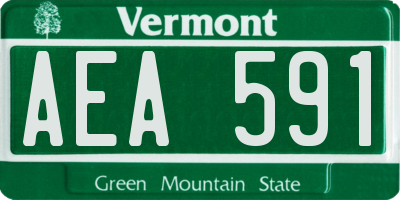 VT license plate AEA591