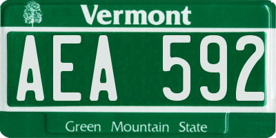 VT license plate AEA592
