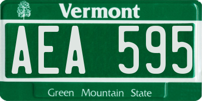 VT license plate AEA595