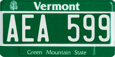 VT license plate AEA599