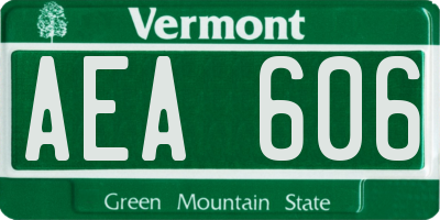 VT license plate AEA606
