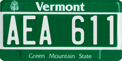 VT license plate AEA611