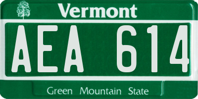 VT license plate AEA614