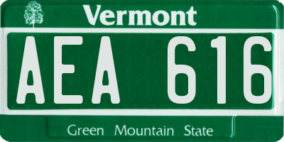 VT license plate AEA616