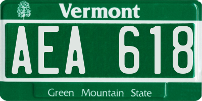 VT license plate AEA618