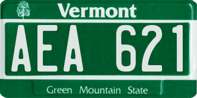 VT license plate AEA621