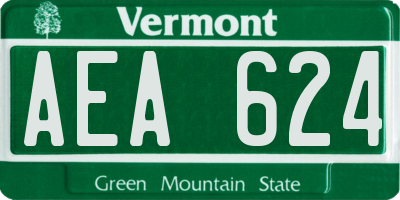 VT license plate AEA624