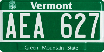 VT license plate AEA627