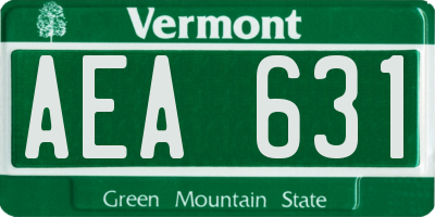 VT license plate AEA631