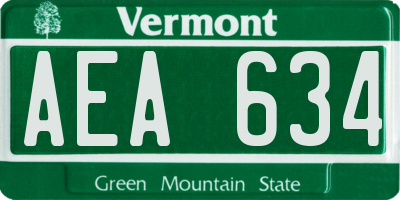 VT license plate AEA634