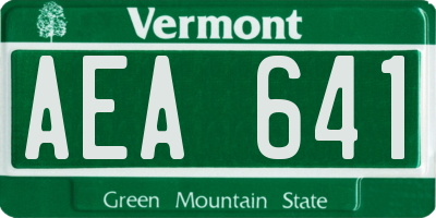 VT license plate AEA641