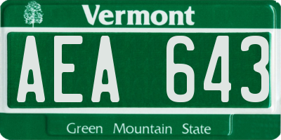 VT license plate AEA643