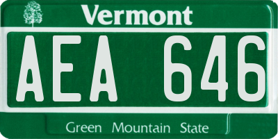 VT license plate AEA646