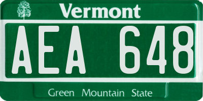 VT license plate AEA648