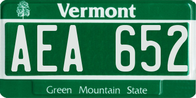 VT license plate AEA652