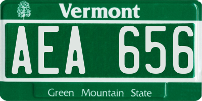 VT license plate AEA656