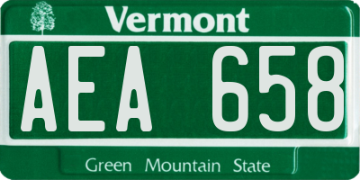 VT license plate AEA658