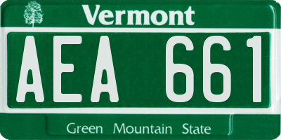 VT license plate AEA661