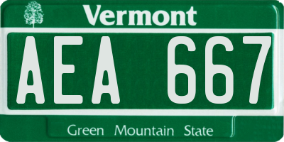 VT license plate AEA667