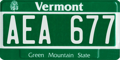 VT license plate AEA677