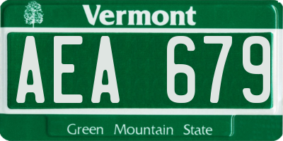 VT license plate AEA679