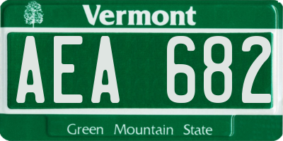 VT license plate AEA682