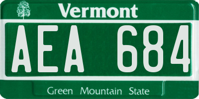 VT license plate AEA684