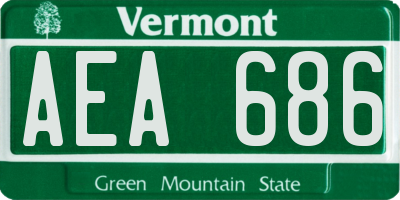 VT license plate AEA686
