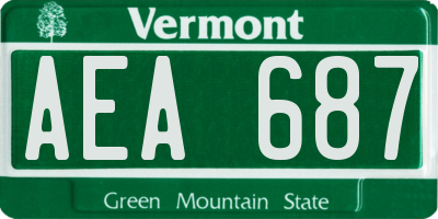 VT license plate AEA687